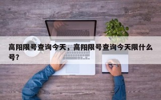 高阳限号查询今天，高阳限号查询今天限什么号？